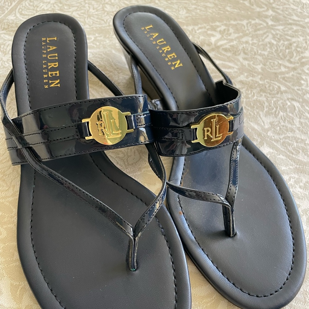 Ralph Lauren navy wedges